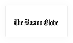 The boston blobe logo - press mentions